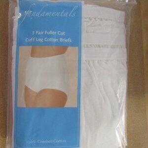 NWT Vintage Sears Fundamentals Cotton Briefs Panties 3-Pack Women Size 7